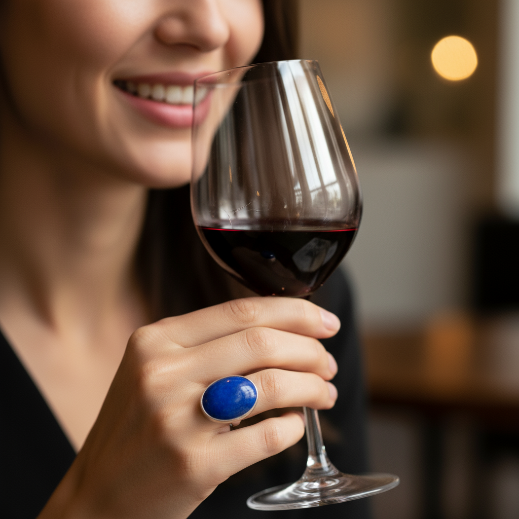 Artistic view Blue Portal ring emphasizing clarity, intuition and spiritual power