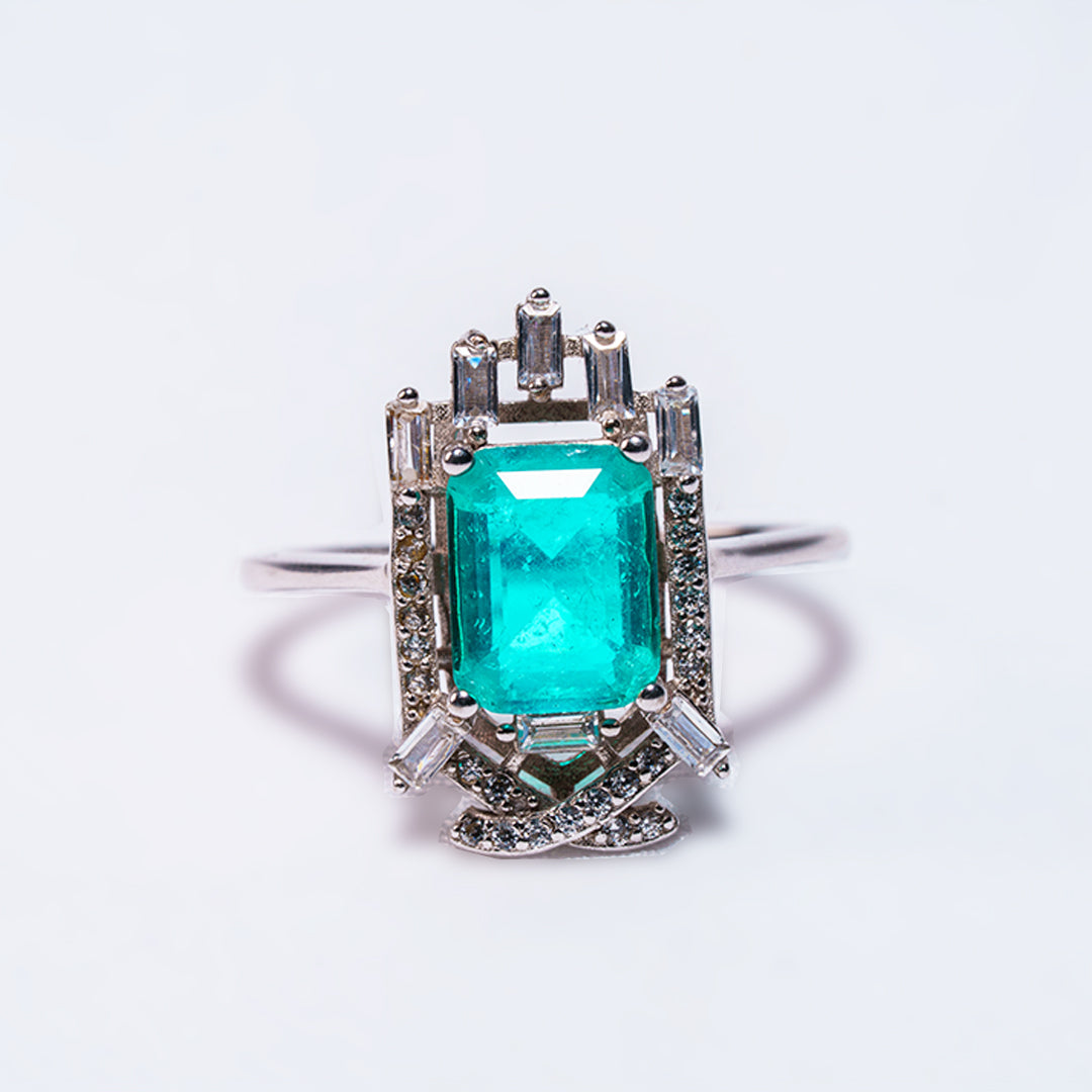 Emerald Portal ring in context displaying amulet symbolism and timeless elegance