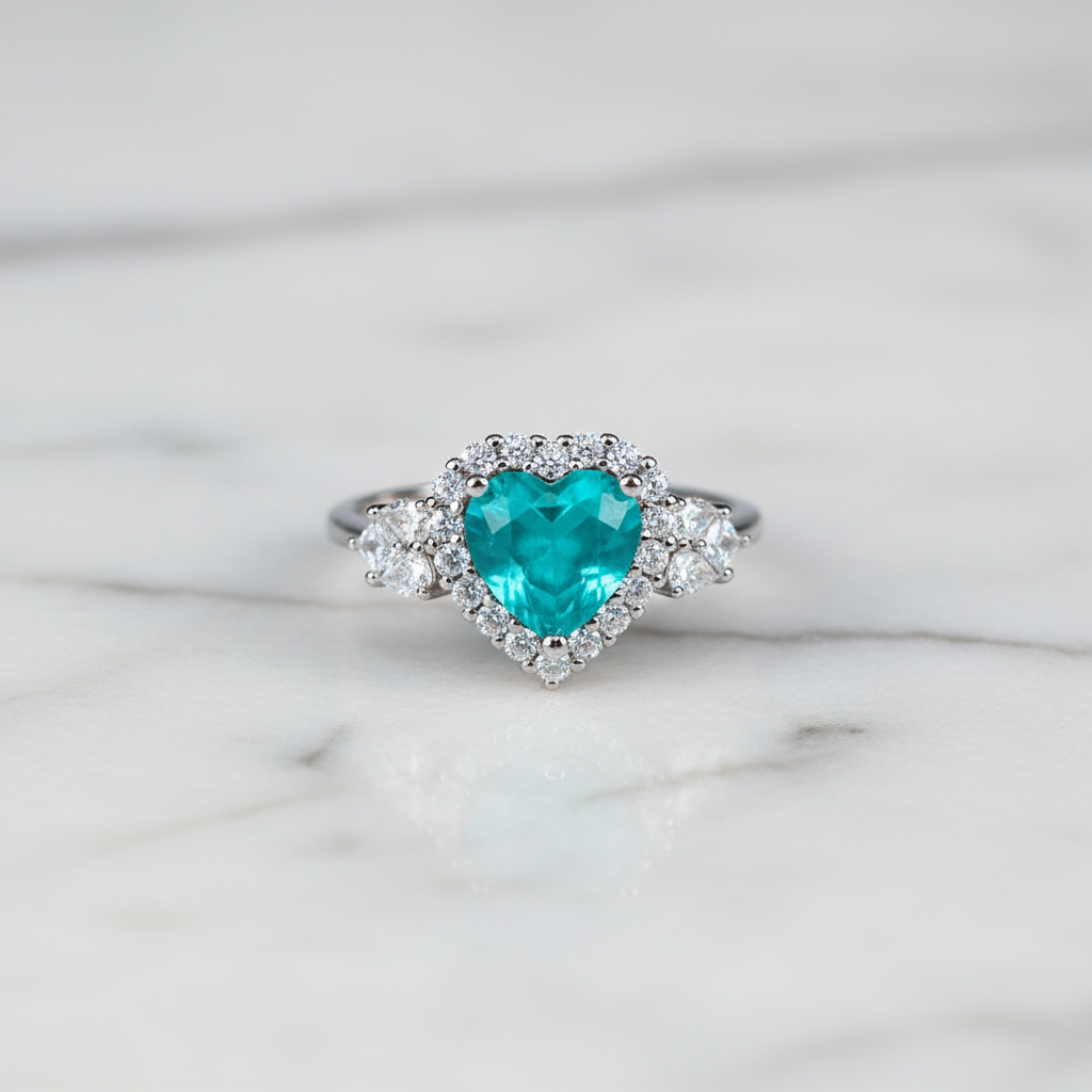 Side view Heart of Gaia ring highlighting earth connection symbolism and elegant design