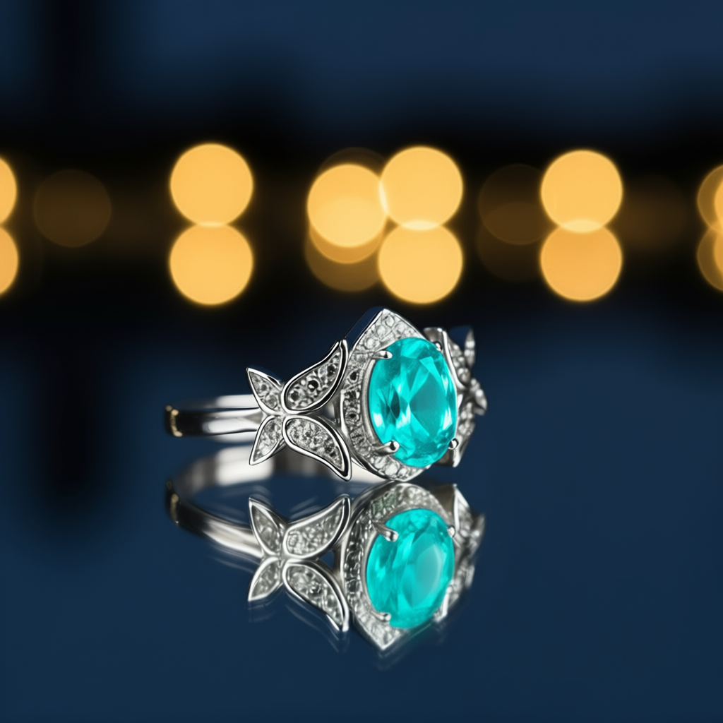Artistic view Lotus Tear ring emphasizing transformation symbolism and natural elegance