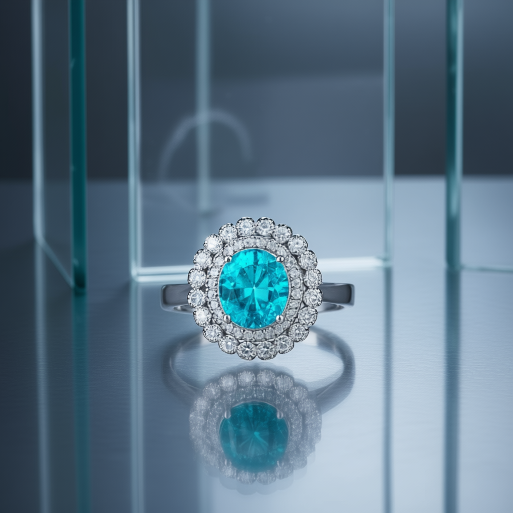 "Back view Ocean Flower ring showing band construction and comfortable fit design