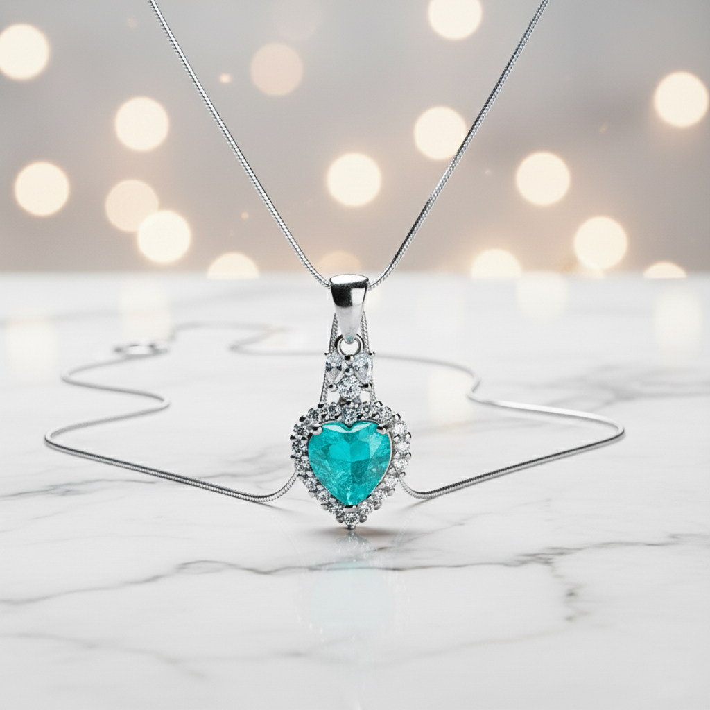 Sacred Heartbeat pendant at angle showing earth energy connection and peaceful symbolism