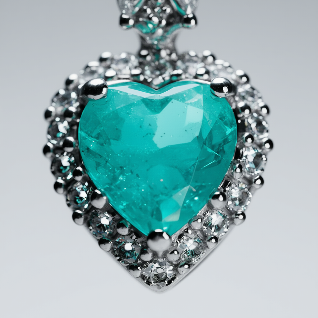 Close-up detail Sacred Heartbeat pendant showing nature-inspired design and light reflection movement