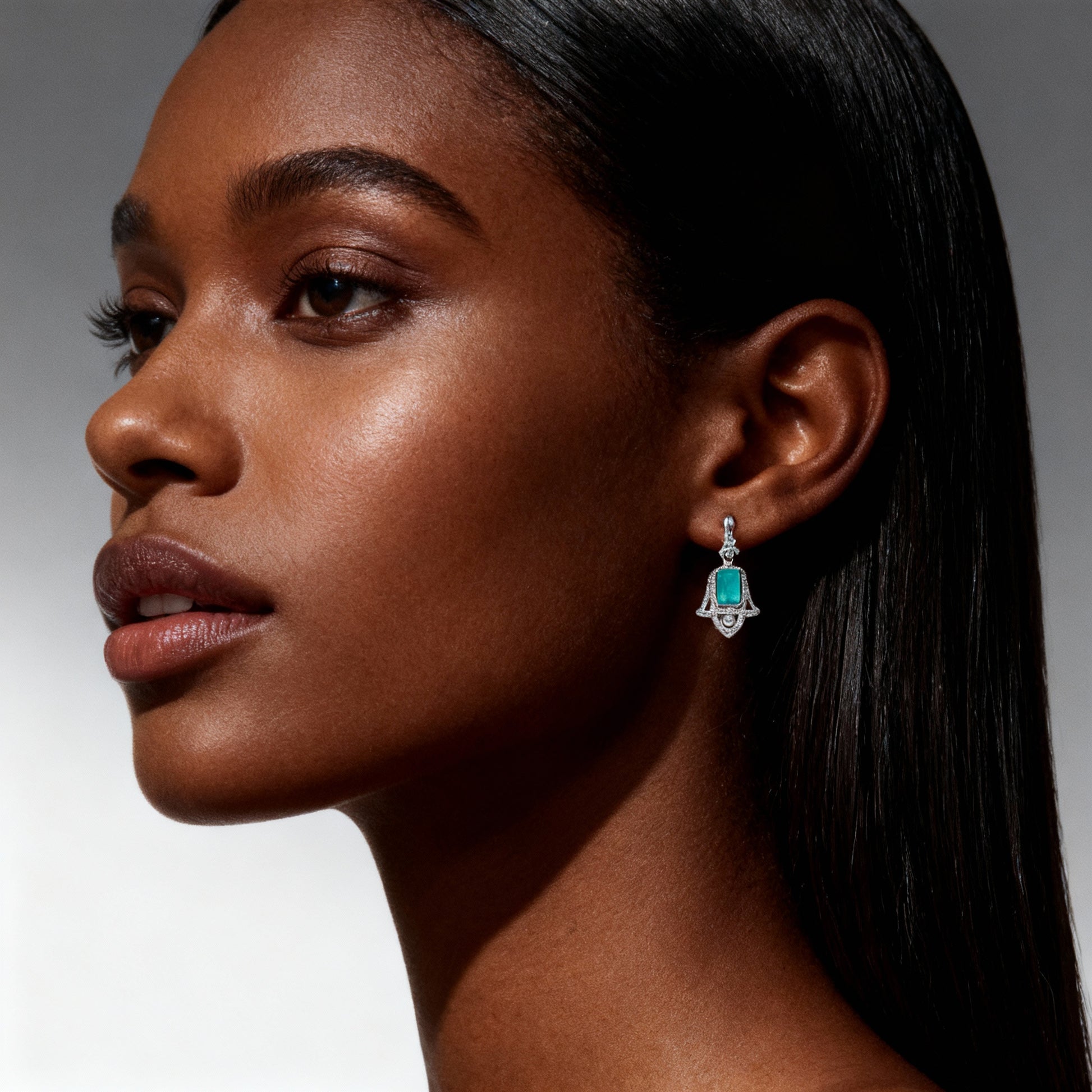 Back view Wings of Protection earrings showing secure closure and comfortable fit