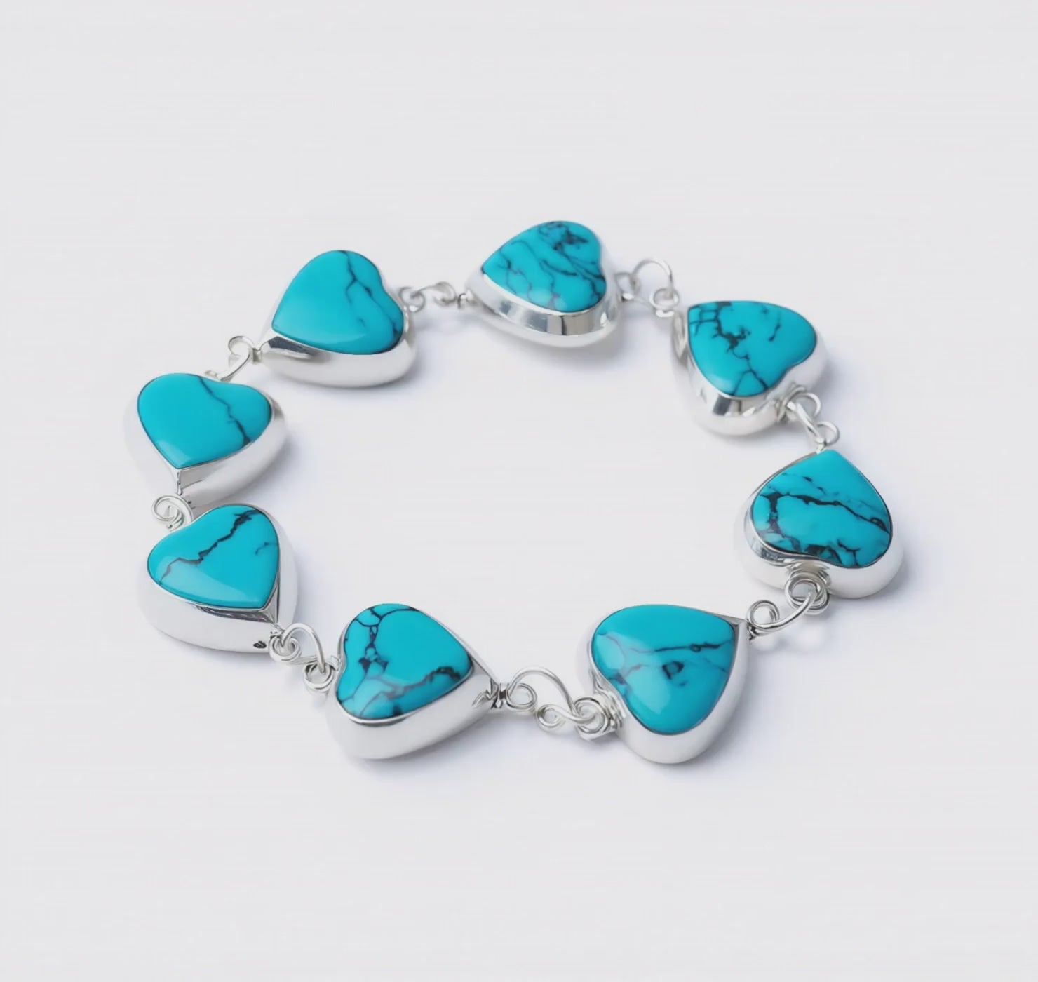 Heart of Heaven Spider Turquoise and silver bracelet - product showcase video
