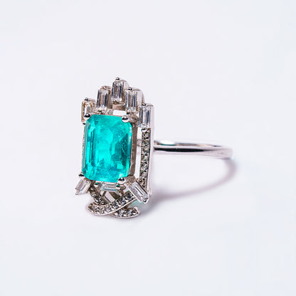 Emerald Portal ring at angle showing mystical beauty and symbolic meaning