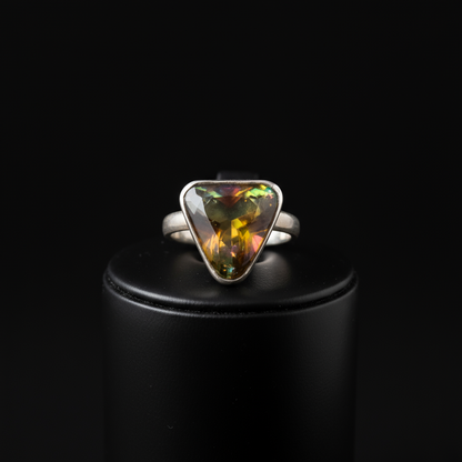 Close-up Eternal Rose ring displaying three-dimensional rose craftsmanship and petal detail