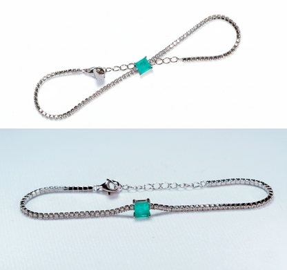 Green Essence bracelet at angle showing vitality symbolism and harmonious composition