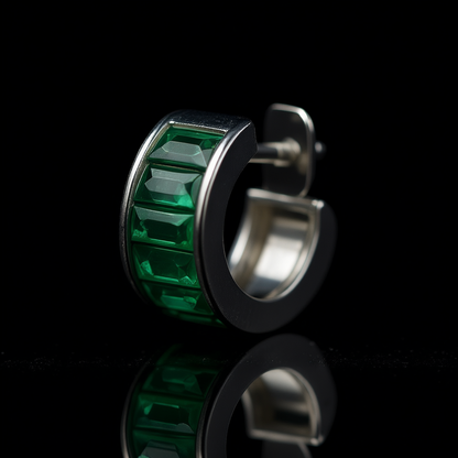 Green Essence earrings in context showing versatility and elegance