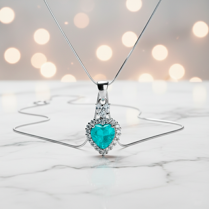 Sacred Heartbeat pendant at angle showing earth energy connection and peaceful symbolism