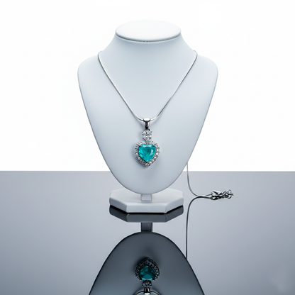 Back view Sacred Heartbeat pendant showing chain attachment and elegant construction