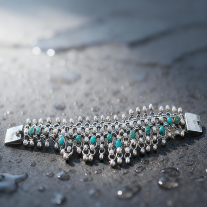 Artistic view Vintage Silver Set emphasizing William Spratling design and Mexican heritage