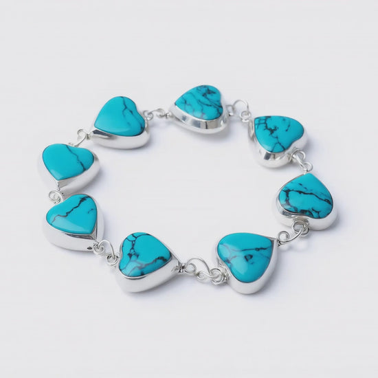 Heart of Heaven Spider Turquoise and silver bracelet - product showcase video