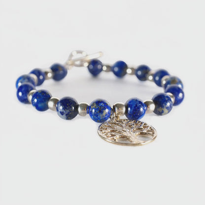 Roots of Heaven lapis lazuli and sterling silver bracelet with Tree of Life - product showcase video